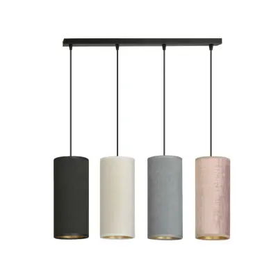 BENTE 4 Taklampa, Svart/Svart/Grå/Rose