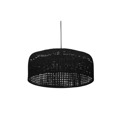 WOOOD Collection taklampa, rund - svart bambu (Ø65)