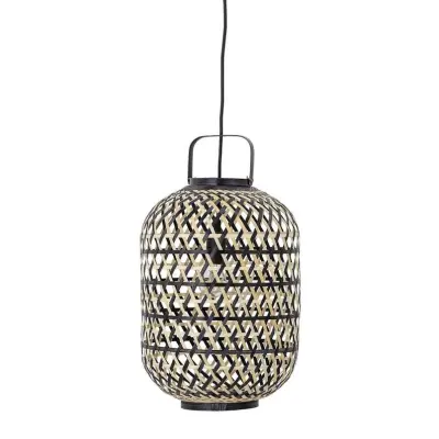 Bloomingville - Sora Lantern Taklampa Svart Bamboo