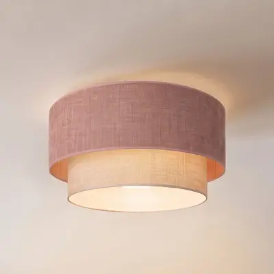 Boho-taklampa, rosa/beige, Ø 45 cm, textil, E27 – Duolla - Hall - Ung livsstil - Tyg / textil - Plafond