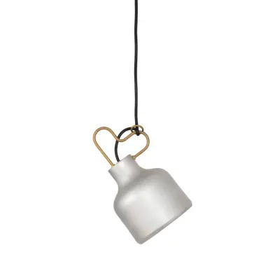 Bolb taklampa, rå aluminium 14cm