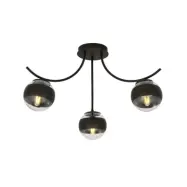 BOSTON 3 Taklampa, Svart/Transparent/svart