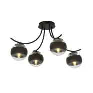 BOSTON 4 Taklampa, Svart/Transparent/svart