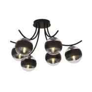 BOSTON 6 Taklampa, Svart/Transparent/svart