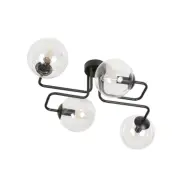 BRENDI 4 Taklampa, Svart/Transparent