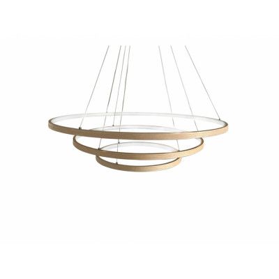 By Rydéns - Trione LED-pendellampa, natur, Ø 80 cm, trä