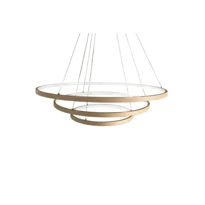 By Rydéns - Trione LED-pendellampa, natur, Ø 80 cm, trä