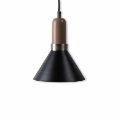 Taklampa Yumi L svart/beige