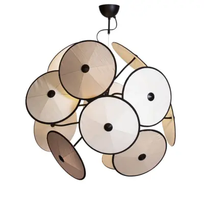 Cappello Taklampa Ø82cm Matt svart/beige