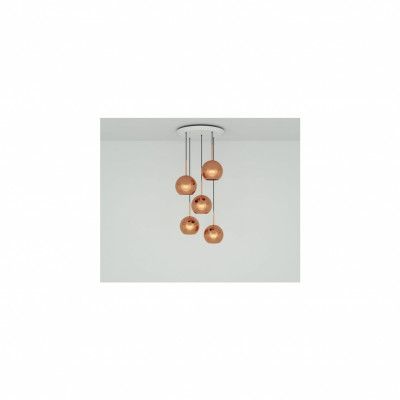 Copper 5 Round taklampa, koppar