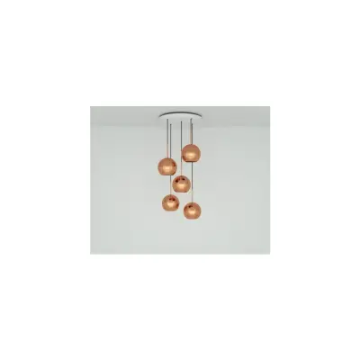 Copper 5 Round taklampa, koppar