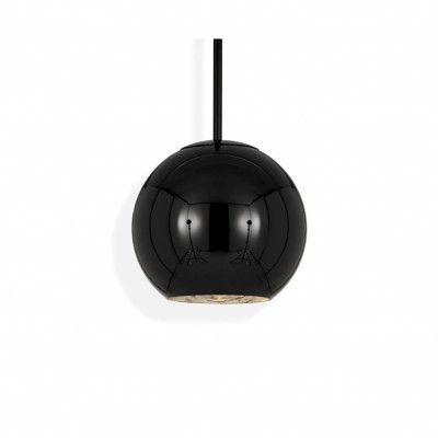Copper Black Round pendel, svart 25cm
