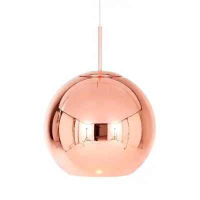 Copper LED Round pendel, koppar 45cm