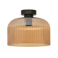 Luigi taklampa, bärnstensfärgad/svart, Ø 25 cm – COREP SAS - Vardagsrum - Modern - Glas - Med lampskärm