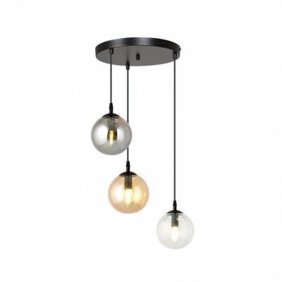 COSMO 3 premium Taklampa, Svart/Transparent/Grafit/Amber