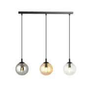 COSMO 3 Taklampa, Svart/Transparent/Grafit/Amber