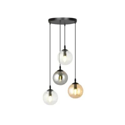 COSMO 4 premium Taklampa, Svart/Transparent/Grafit/Amber