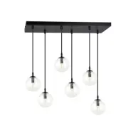 COSMO 6 Taklampa, Svart/Transparent