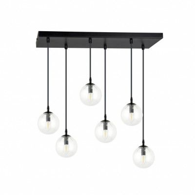 COSMO 6 Taklampa, Svart/Transparent