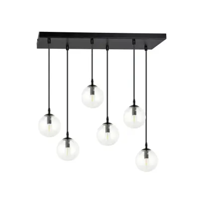 COSMO 6 Taklampa, Svart/Transparent