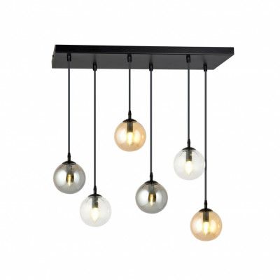 COSMO 6M1 Taklampa, Svart/Transparent/Grafit/Amber