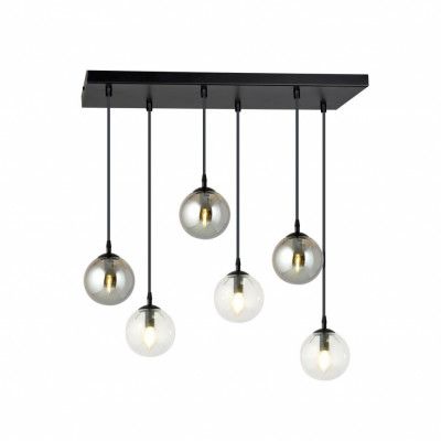 COSMO 6M2 Taklampa, Svart/Transparent/Grafit