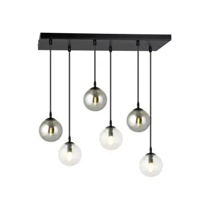 COSMO 6M2 Taklampa, Svart/Transparent/Grafit