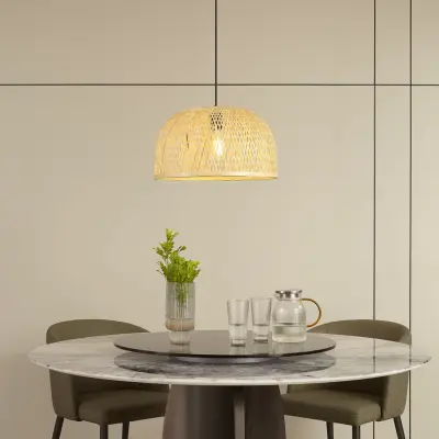 Dabila pendellampa Ø45 Bamboo - Lindby - Vardagsrum - Boho - Bambu - Med en ljuskälla