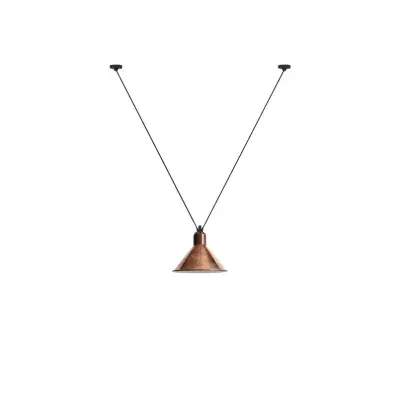 Lampe Gras - 323 XL Taklampa Conical Raw Copper/White