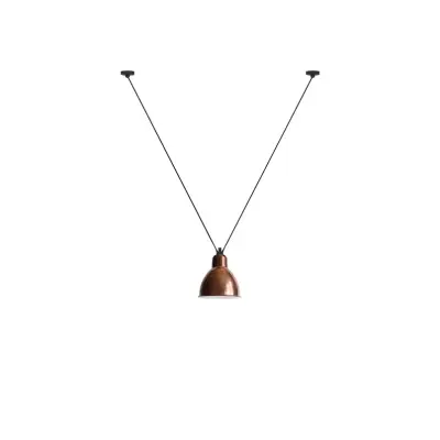 Lampe Gras - 323 XL Taklampa Round Raw Copper/White