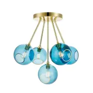 DESIGN BY US - Ballroom Molecule pendellampa blå, 5 lampor