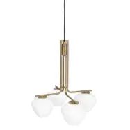 DK 4 taklampa, råmässing/opal 55cm