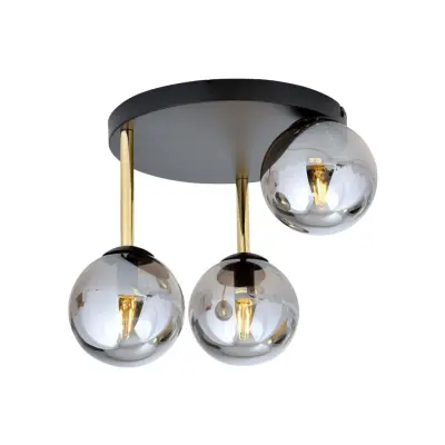 DOLCE 3 Taklampa, Svart/Guld/Grafit