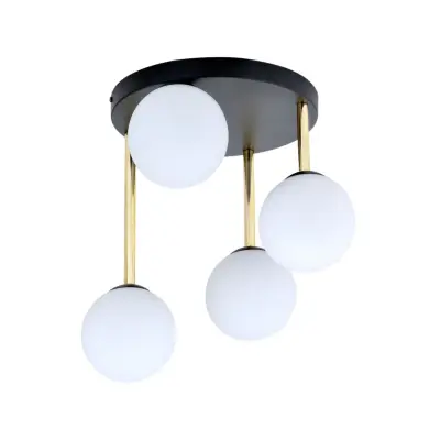 DOLCE 4 Taklampa, Svart/Guld/Vit