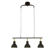 DUBLIN taklampa 3:a, svart/matt mässing