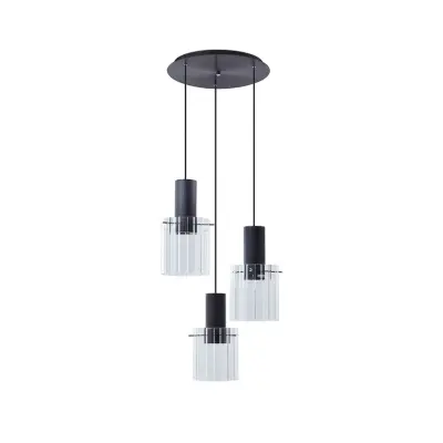 Lucande - Eirian 3 Cluster Taklampa Clear/Black