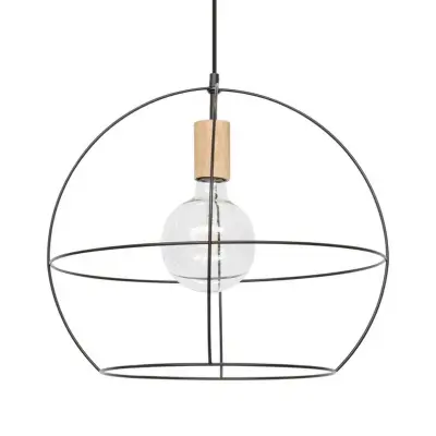 Envostar - Open Round Taklampa Black/Wood