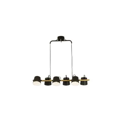 ESPRESSO taklampa, svart/trä 100cm