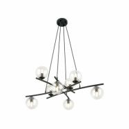 ESSA 8 Taklampa, Svart/Transparent