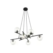 ESSA 8 Taklampa, Svart/Transparent