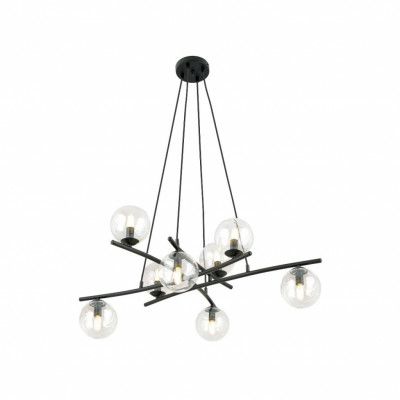 ESSA 8 Taklampa, Svart/Transparent