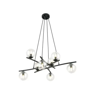 ESSA 8 Taklampa, Svart/Transparent