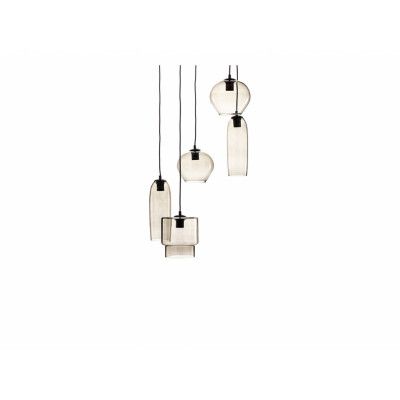 Euluna - Svala 5 Round Taklampa Klar Rök Grå/Svart-