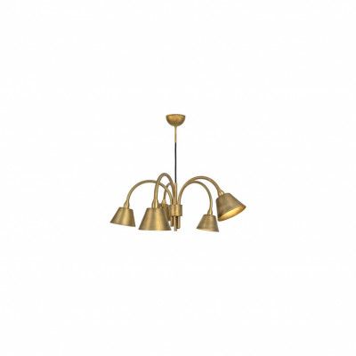 Fång taklampa 5-låg, Rå mässing