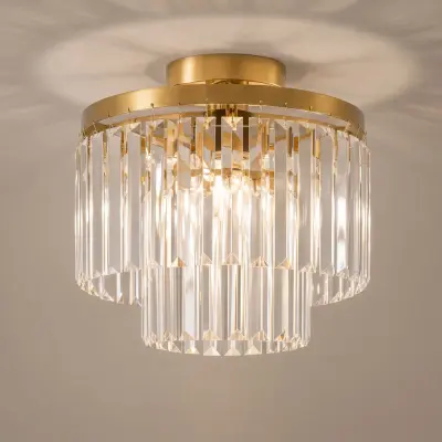 Felicity taklampa, Ø 30 cm, mässing, E27 – Lindby - Vardagsrum - Modern - Glas - Med en ljuskälla