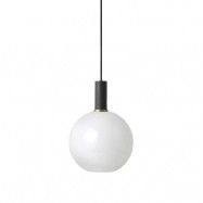 ferm LIVING - Collect Taklampa Opal Sphere Low Black