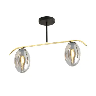 FINES 2 Taklampa, Svart/Guld/Grafit