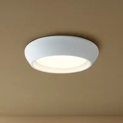 Fjord taklampa, vit, gips, Ø 28 cm, GX53 – Beacon Beacon Lighting - Vardagsrum - Gips / lera - Rund