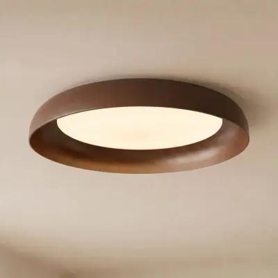 Florie LED-taklampa, brun, metall, Ø 40 cm – Lindby - Vardagsrum - Modern - Plast - Plafond