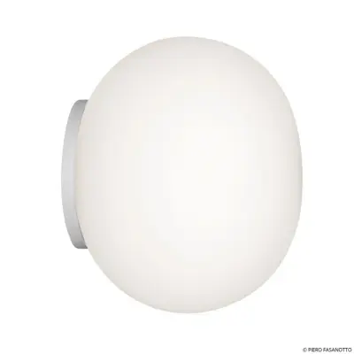 FLOS - Mini Glo-Ball spegellampa/vägglampa, vit/opal
